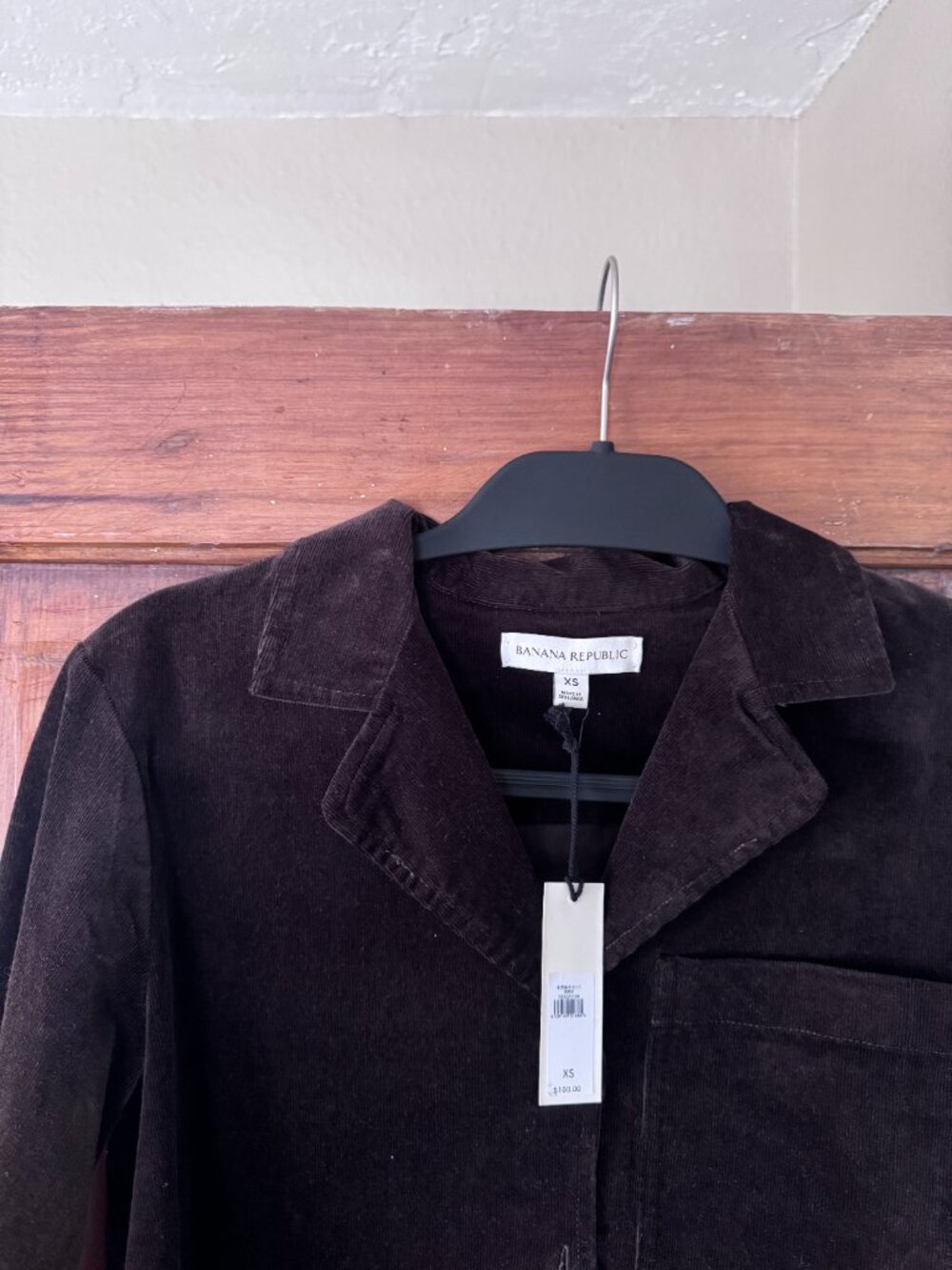 Banana Republic Brown Velvet Button Front Shirt Jacket XS NWT - Picture 2 of 4
